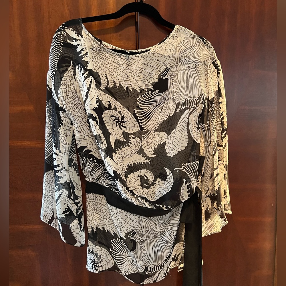 Parameter Black & White Print Tunic Top- Size 0
